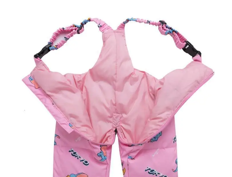 Kids Winter Down Parkas New Girls Ski Suits Cotton Cartoon Thick Warm Hoodies+bib Pants 2pcs Outfits For Boys Children Snowsuit