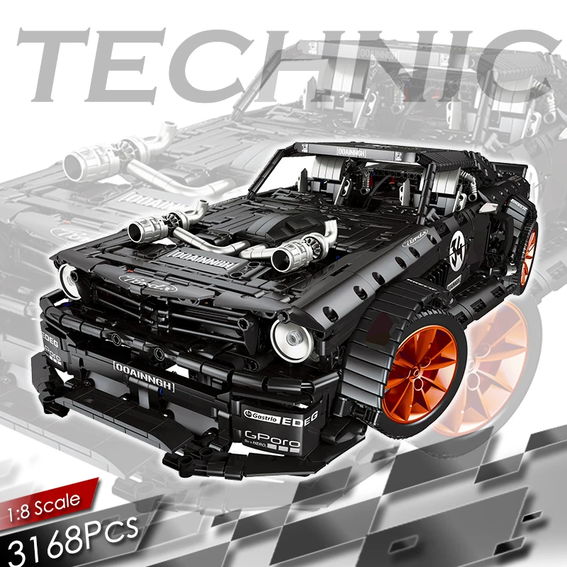 3168 шт RC Forded Mustanged строительный блок Technic пульт дистанционного управления гоночный