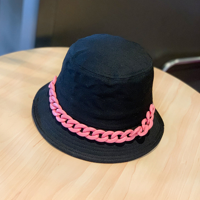 hat candy color acrylic chain flat top fashion color chain with top hat macaron color beach hat candy color sun hat