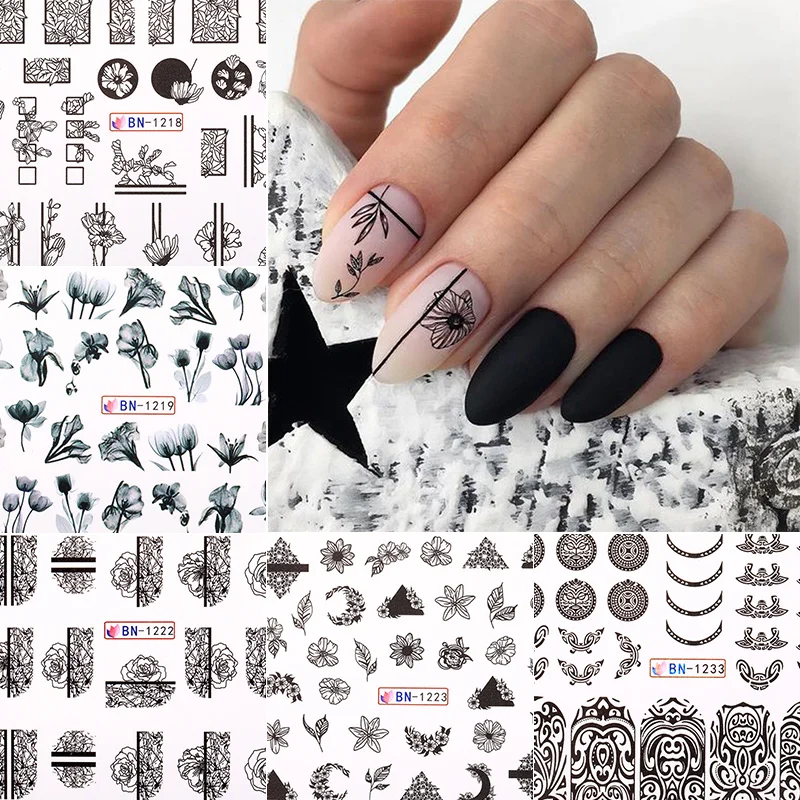 

1 Sheet Nail Sticker Water Decals Animal Flower Leaf Patterns Transfer Stickers Paper Decoration Nail Art DIY Designs
