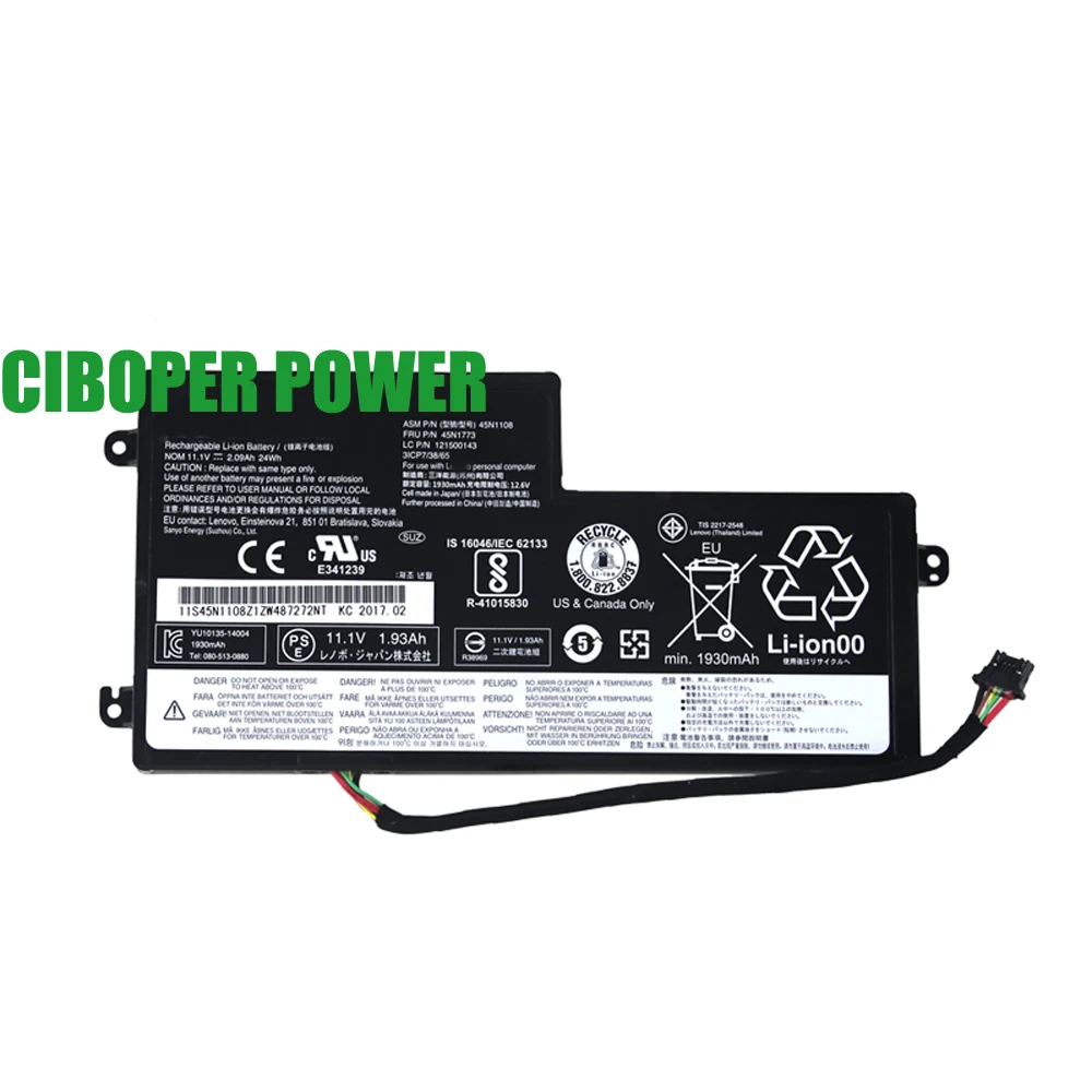 Bateria Original para Laptop 45n1108 para T440 T440s T450 T450s X240 X250 X260 X270 45n1110 45n1111 45n1112 45n1113 45n110911.1v 24wh - Imagem 2