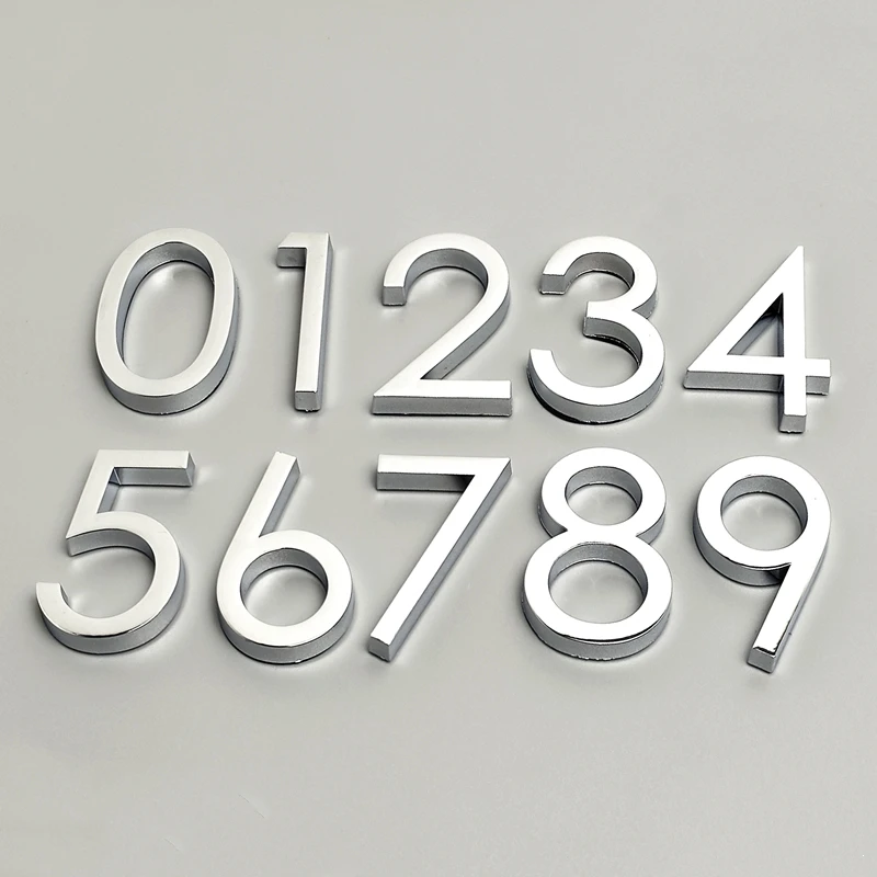 Hoogte 5.8Cm 3D Cijfer Huis Voordeur Nummer Sticker Teken Gate Cijfers Tag Home Adres Label Plaque 0 9 # LM60V|Decoratieve Letters & Nummers| - AliExpress