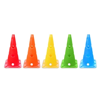 

5 Pcs Outdoor Rugby Sport Marker Football Barrier Roadblock Training Cones Stadium Eye-catching Portable Multicolor Skating
