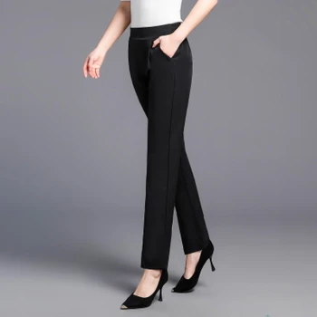 

Pants Women Fashion Elastic Waist Slim Pants Female Large Size Casual Ankle-Length Pants Ladies High Quality Pants Trousers