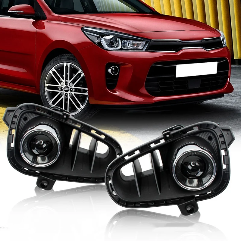 Car Fog Lights Fog Lamps Assembly Replacement Clear Lens 12V 55W for