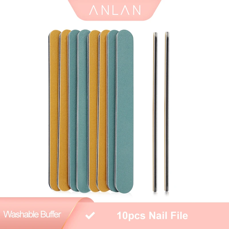 

Washable 10pcs Nail File Buffer Polishing Block Sanding Files Wooden Sandpaper 100/180 Grits Nail Art Tool Straight Thick Stick