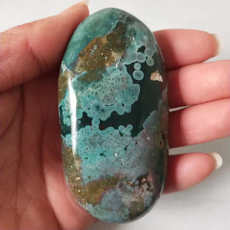 Beste Natuursteen Marine jasper palm healing crystals Decoratieve collectie stenen en kristallen