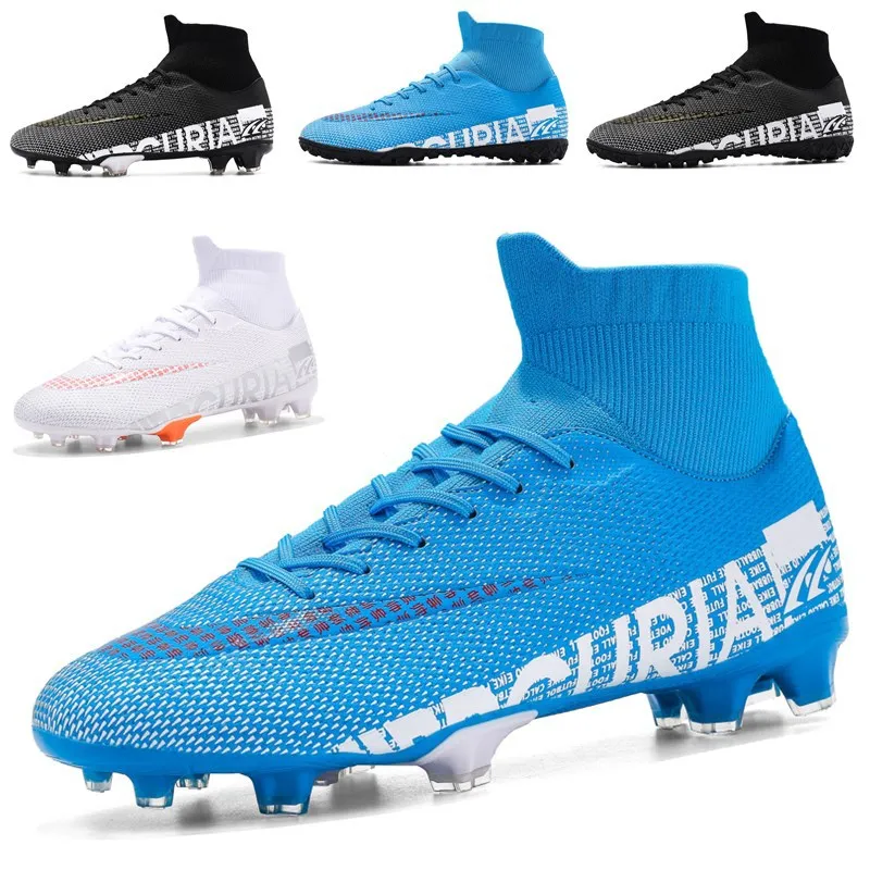 

Professional Outdoor Men Boys Soccer Shoes Football Boots High Ankle Kids Soccer Cleats Lightweight Training Sport Sneakers