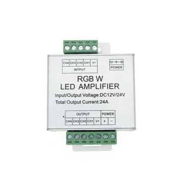 

20PCS LED RGBW Amplifier DC12/ 24V 24A 4 Channel Output RGBW LED Strip light Power Repeater Console Controller