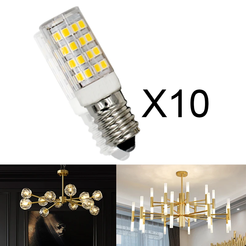 

10pcs/lot E14 5w 7w led light bulb SMD2835 220v Lamp warm white Crystal chandelier small bulb