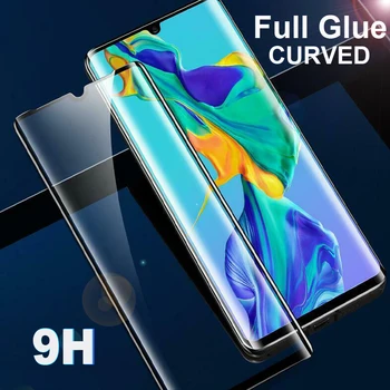 

9H Full Glue Tempered Glass Screen Protector for Huawei P30 Pro Mate 20 Pro Curved Coverage Adhesive Thin Clear Protective Film
