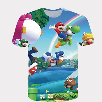 

Children's clothing summer new 3Dt-shirt Mario high quality children's T-shirt boy/girl clothes children's T-shirt cartoon carto