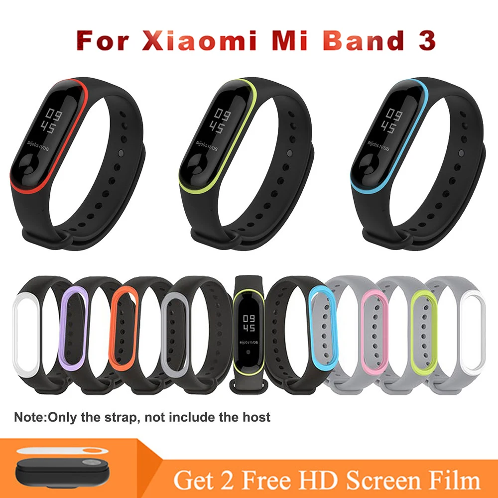 Ремешок спортивный для Xiaomi Mi Band 4 сменный силиконовый цветной браслет mi band