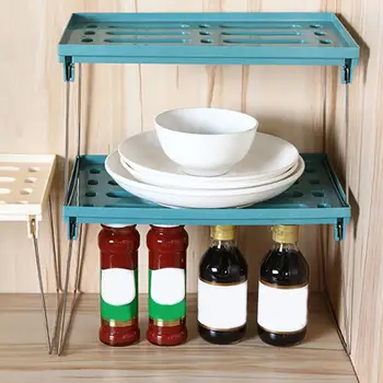 

Foldable Kitchen Shelf Multi-functional Stacking Kitchen Drain Tray Household Combination Seasoning Debris Storage Rack