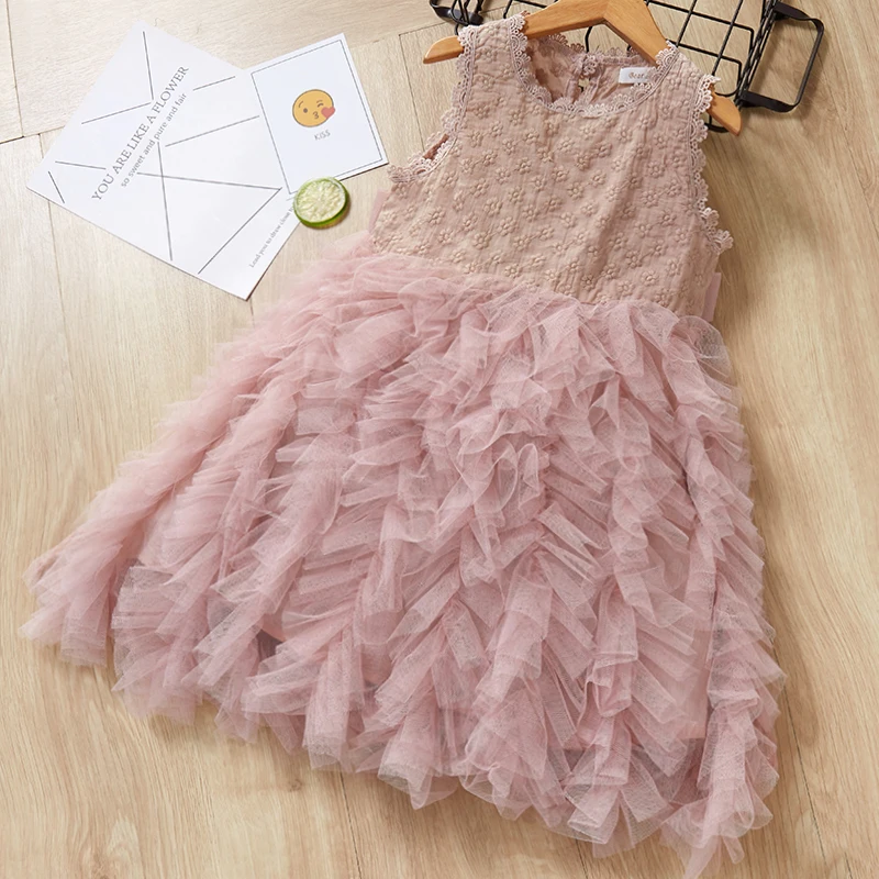AX937 pink Keelorn/платье для девочек; Летняя джинсовая одежда для детей; Детские платья принцессы без рукавов для маленьких девочек; одежда с вышивкой; Vestido - Цвет: AX937 pink