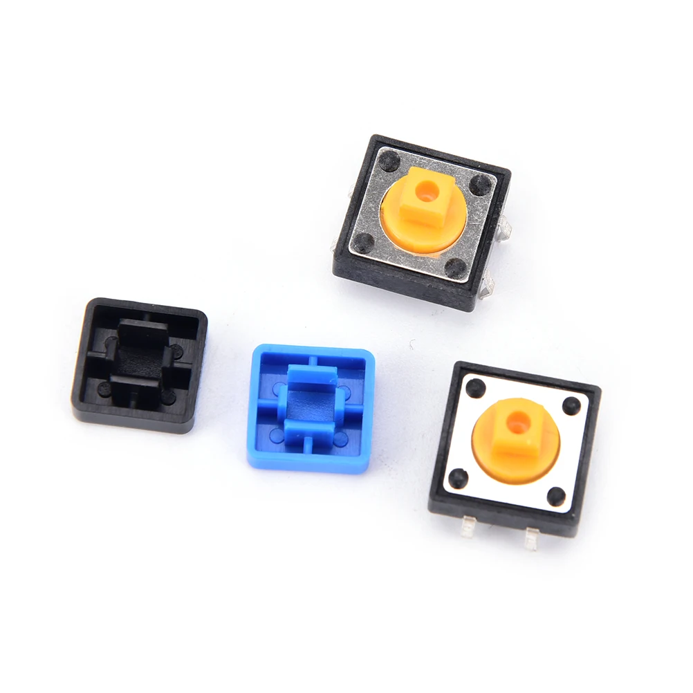 20PCS tactile push button switch momentary micro switch button + tact cap new