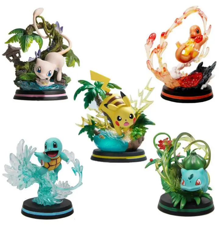 

TAKARA TOMY Pokemon Pikachu Squirtle Mew Skill PVC Action Figure 110mm Anime Pokemon Game Pikachu Figurine Toys Doll Gift
