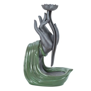 

Backflow Censer Smoking Flow Ceramic Incense Holder Craft for Home Office Room P7Ding