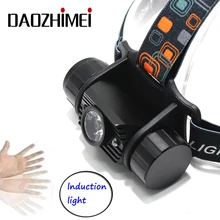 ИК-датчик индукции XM-L 2 2000 люмен 3 Вт мини-Фара Usb Перезаряжаемый Фонарь налобный фонарь 1 Режим фонарик Головной фонарь