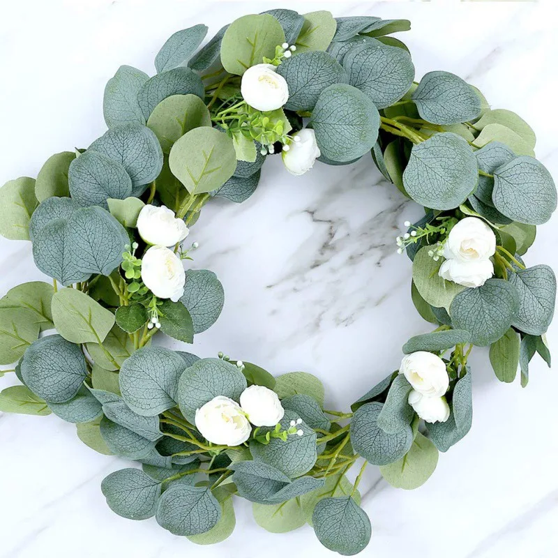 

1.7M Cloth Eucalyptus Vines Wedding Background Wall Decor Flower Artificial Eucalyptus Garland Arrangement Home Party Decor 2020