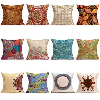 

Colorful Geometry Pattern Cushion Covers Home Decorative Pillows Case Throw Pillows Cover Map Velvet Pillow Case For Sofa#YL5