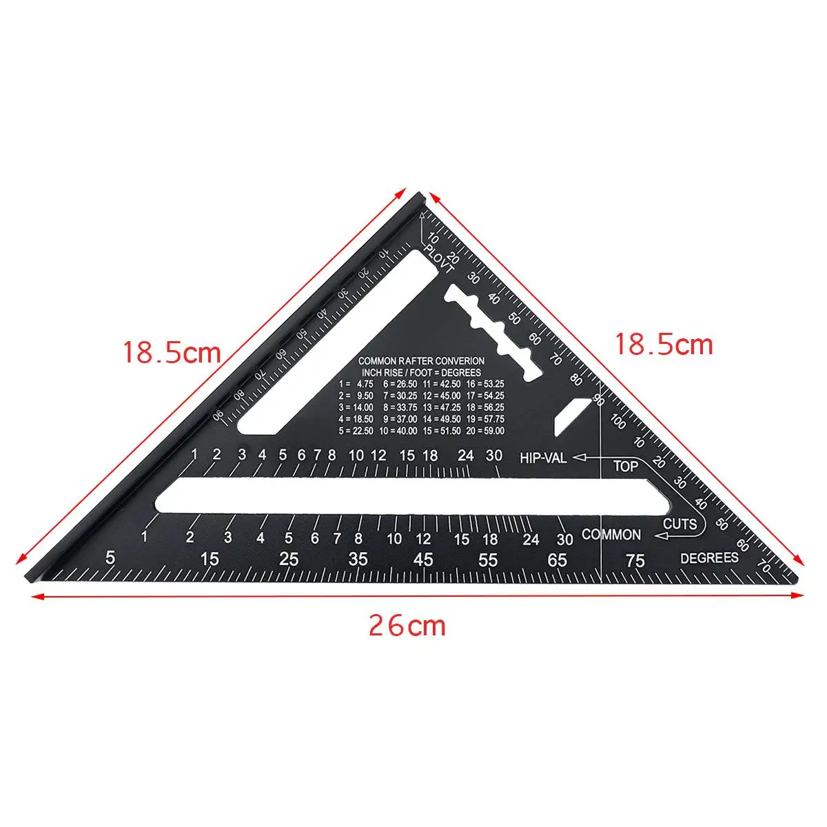 tape measure cm 7/12inch Triangle Ruler 90 degree Square Ruler Angle Protractor Miter Speed Square Measure Ruler Metric Imperial Woodworking Too black tape measure Measurement & Analysis Tools