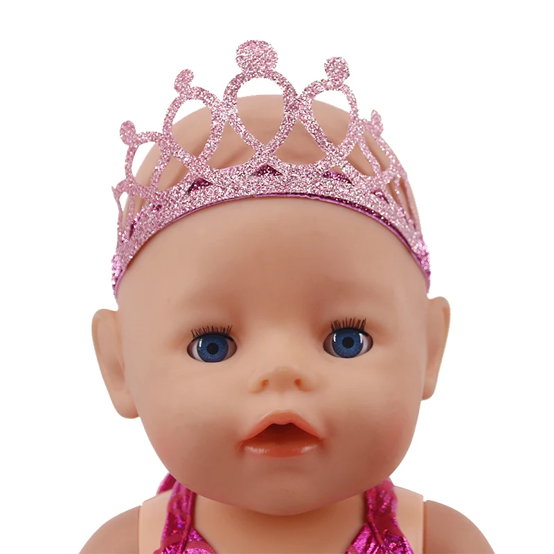 Новые кукольные аксессуары костюм для купания Русалочка для корона+ повязка на голову+ нижнее белье для 18-дюймовые куклы и 43 см для ухода за ребенком для мам, комплект одежды для новорожденных, поколение, подарок