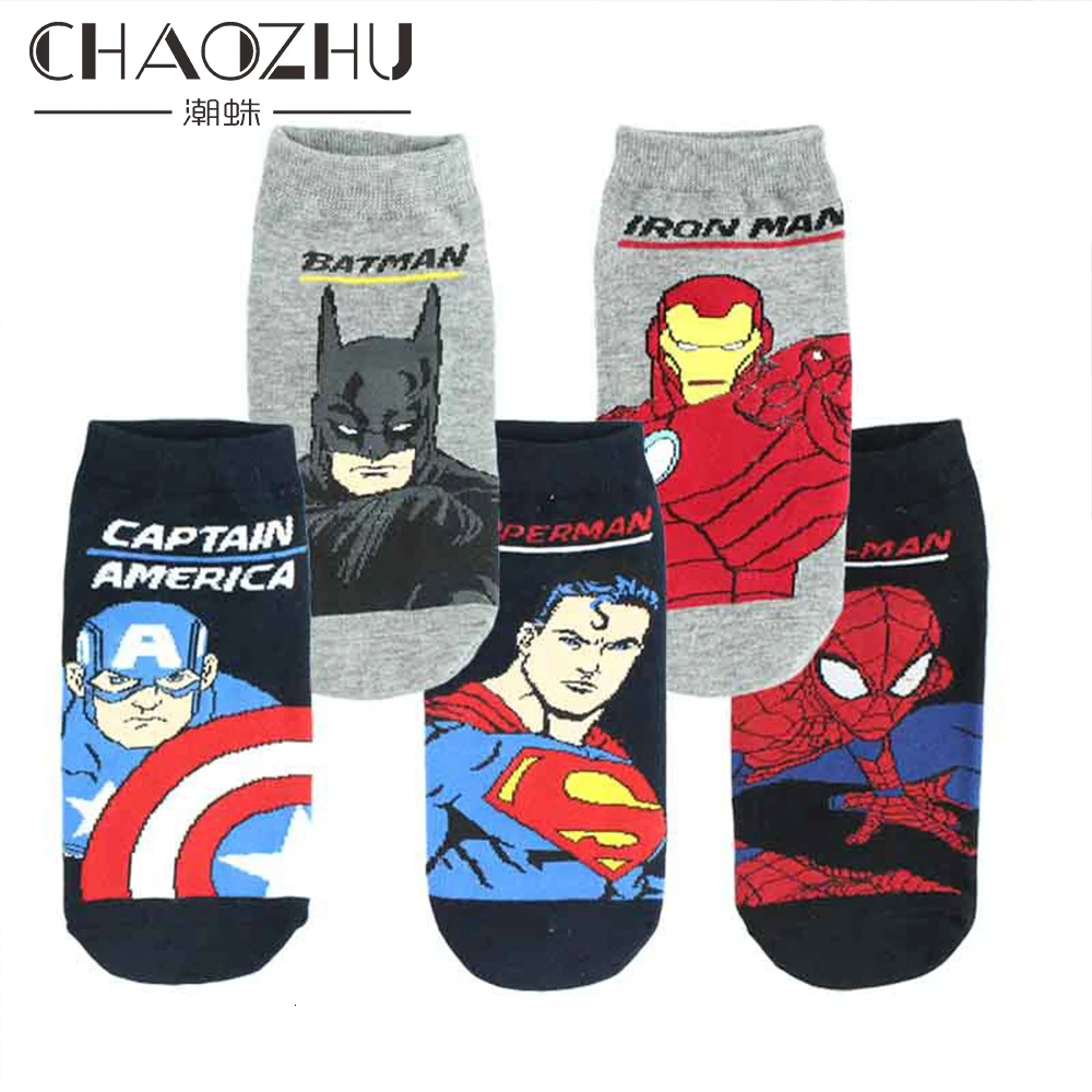 CHAOZHU; женские носки с героями мультфильмов; сезон весна-лето; носки для девочек с Суперменом, Бэтменом и героем; модные носки для девочек; kawaii ukraine calcetines