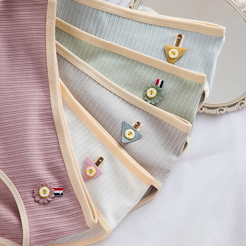 New 6pcs Teenage Briefs Striped Underpants Young Girl Underwear Comfortable Cotton Panties Kids Clothing28