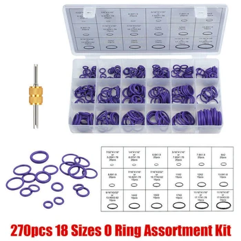 

270pcs Hydrogenated Nitrile Butadiene Rubber O-Ring Seals +1*Spool Removal Tool Air Conditioning Rapid Seal Kit Remover