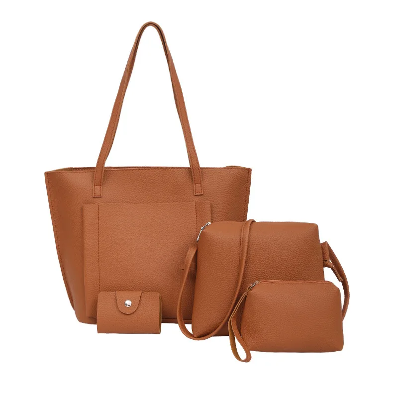 

2019 New Style WOMEN'S Bag Western Style Bucket Different Size Bags Four-piece Set Pu WOMEN'S Shoulder Bag Mobile Phone Bag Vers