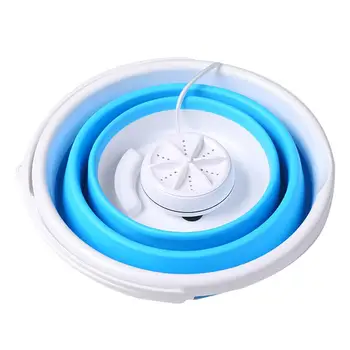 

Foldable Mini Washing Machine Rotating Ultrasonic Turbines Washer USB Charging 3-in-1 Portable Mini Turbo Washing Machine