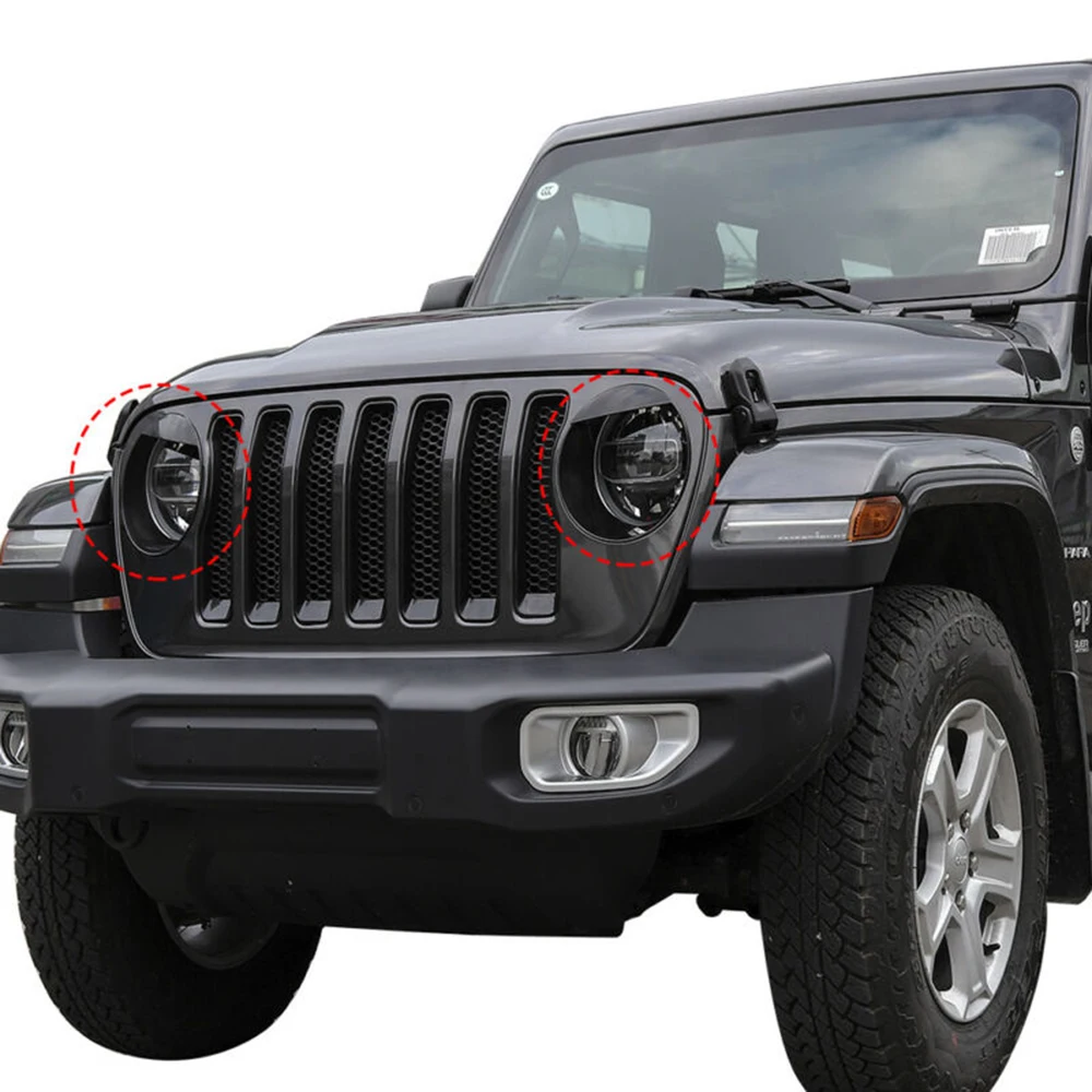 Для+ Jeep Wrangler JL черная крышка фары передняя лампа декоративная отделка