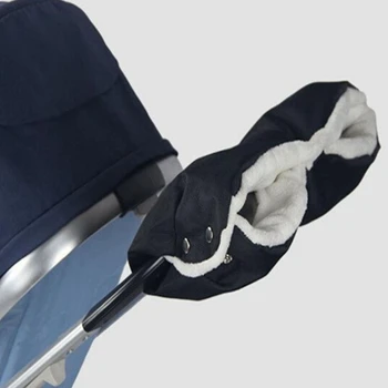 

Winter Warme Stroller Gloves Newborn Baby Push Chair Windproof Gloves Waterproof Oxford Cloth Lamb Velvet Accessories