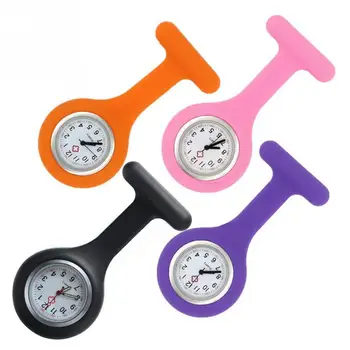 

Cute Gift Silicone Nurse Watch Accurate Practical Kids Mini Portable With Clip Brooch Round Dial Pocket