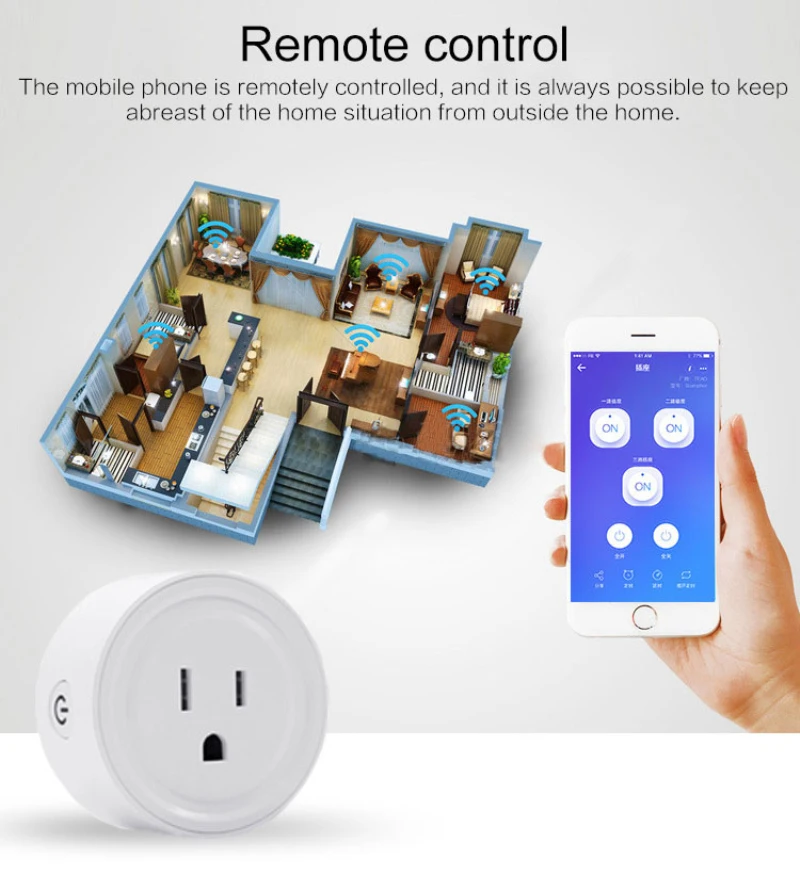 Wifi умная розетка Smart Plug Smartlife US Plug пульт дистанционного управления умный переключатель синхронизации совместимый с Alexa Google Home Assistant Mini