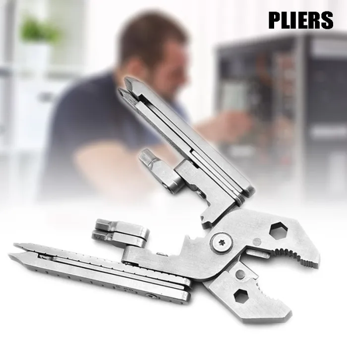 Hot 25 In 1 Multitool fold Pocket Tool multi Pliers Saw Cutters Stainless Steel Plier Tool Portable Wire Stripper Cutter Clamp