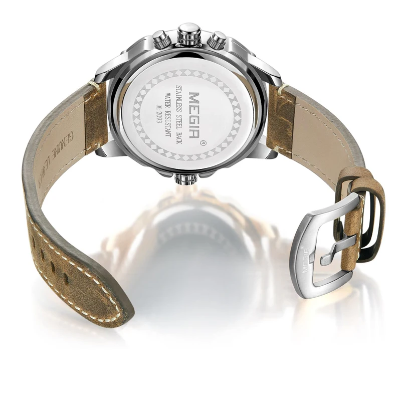 MEGIR дизайн Хронограф Спортивные часы модные роскошные мужские часы с двойным временем часы для плавания Relogio masculino Мужские кварцевые часы