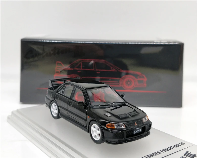 1: 64 INNO64 Mitsubishi LANCER GSR EVO III 1995 черный литой модельный автомобиль