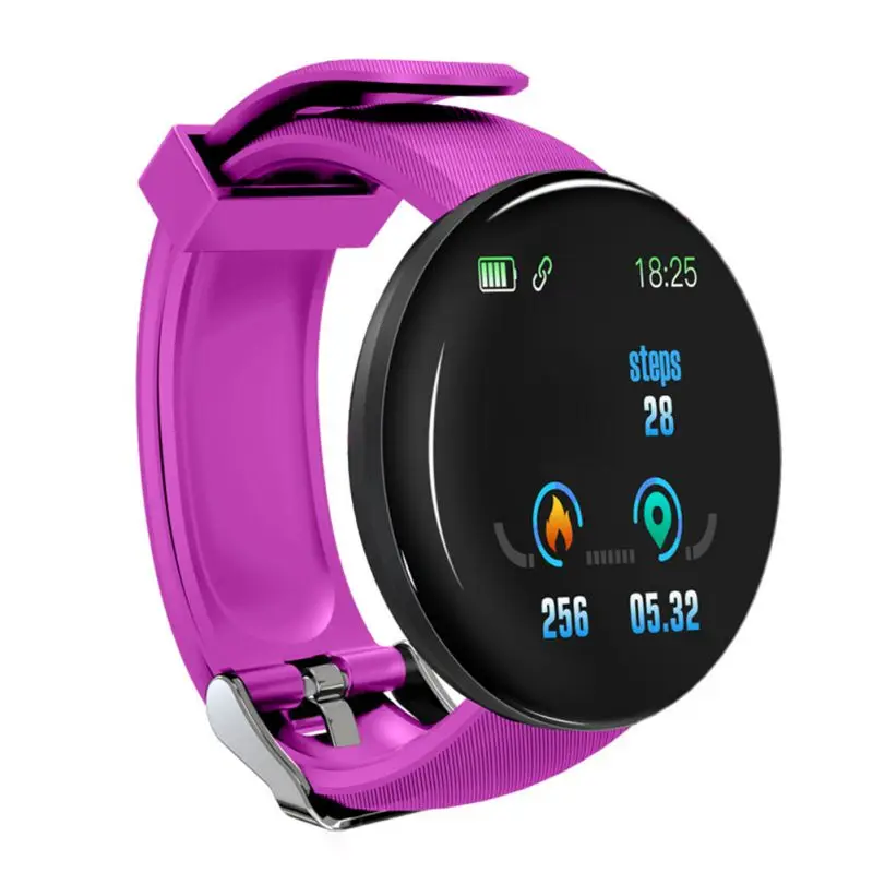 1.3inc. цветной дисплей, экран, умный браслет для мужчин и женщин, фитнес, спортивный трек, монитор здоровья, браслет, Bluetooth, умные часы - Цвет: Фиолетовый