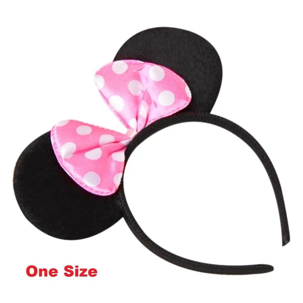 pink headband С узором в горошек, платье «Минни-Маус», милый Micky Mouse Косплэй наряд и дни рождения для малышей и детей постарше одежда для фотосессии, детская одежда для девочек для фотографирования - Цвет: pink headband
