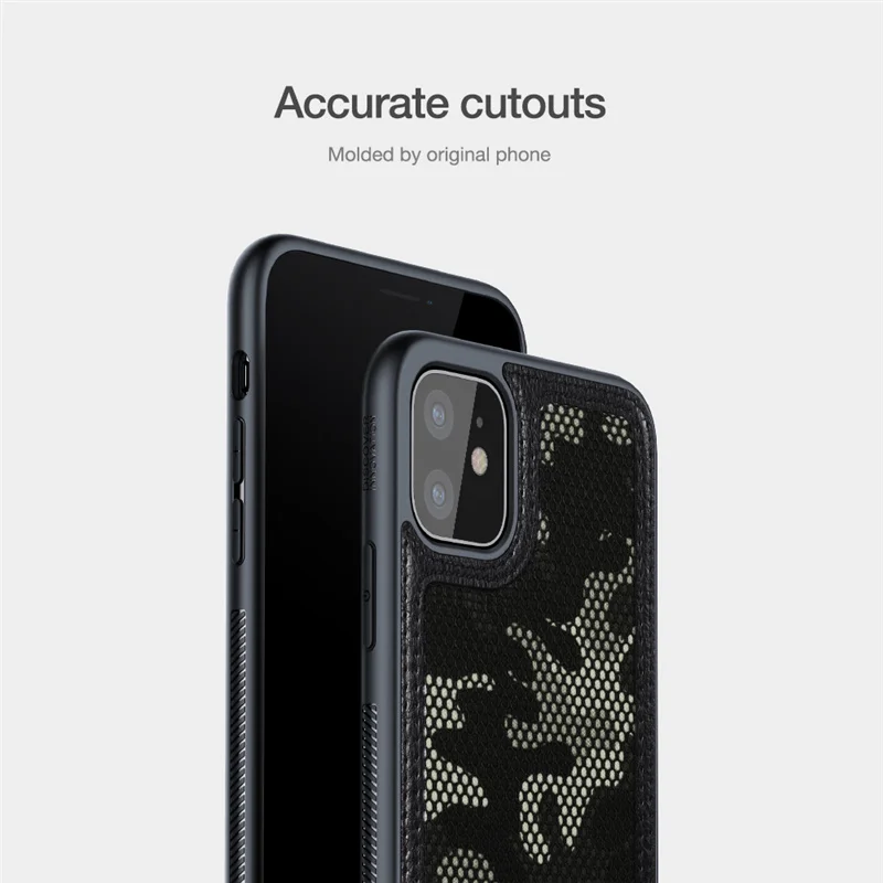 NILLKIN для iPhone/11 11 Pro Max чехол Обложка с камуфляжным принтом ткань Жесткий ПК ПУ+ Мягкий ТПУ для iPhone11 Pro задняя крышка