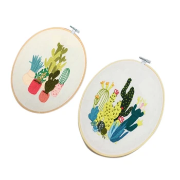 

Embroidery Starter Kit Cross Stitch Set Full Range of Stamped Embroidery Kits Embroidery Plants 2Pcs