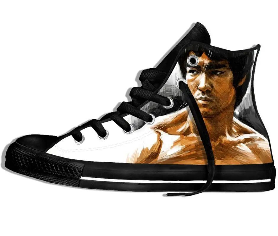 Bruce Lee 3 Мужские кроссовки с принтом логотипа Брюса Ли; удобные парусиновые дышащие кроссовки; Zapatos De Mujer - Цвет: Bruce Lee 3