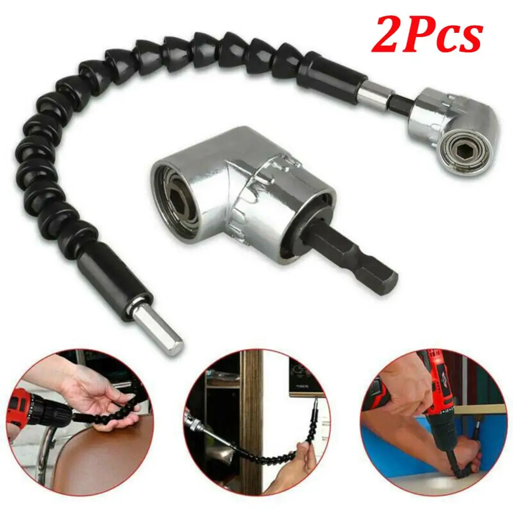 

1/4 Hex Drill Bit Socket Holder Adaptor 105 Degree Angle Extension Right Driver Drilling Shank Screwdriver Magnetic