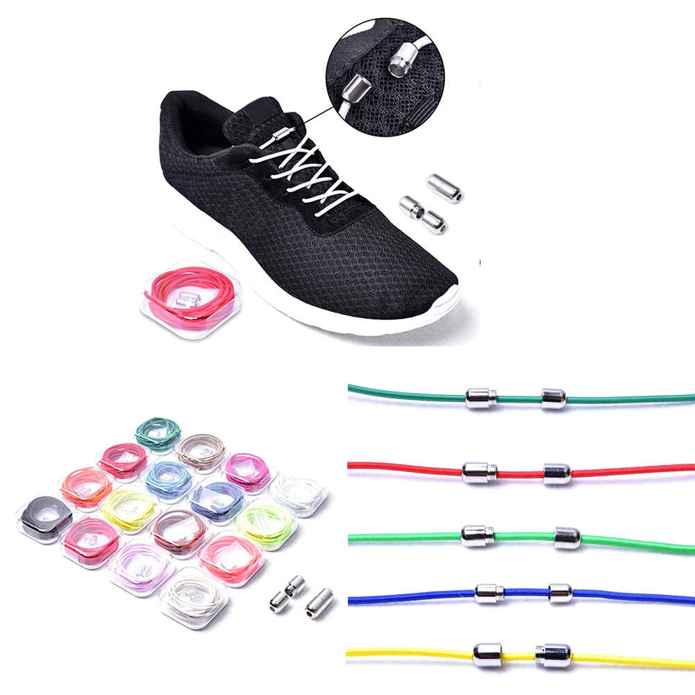 1 Pair Elastic Locking Creative Shoelaces Round No Tie Shoe Laces Kids Adult Sneakers Shoelaces Fast Lazy Shoe Lace Shoestrings