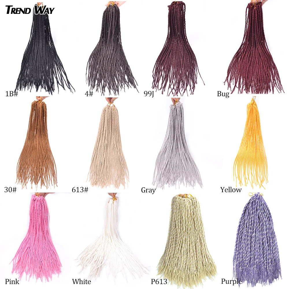 Ombre Synthetic Dreadlocks Hair 22inch Crochet Braids Single Ends Extension Pre Stretch For Women For Kids Black White - Image 3