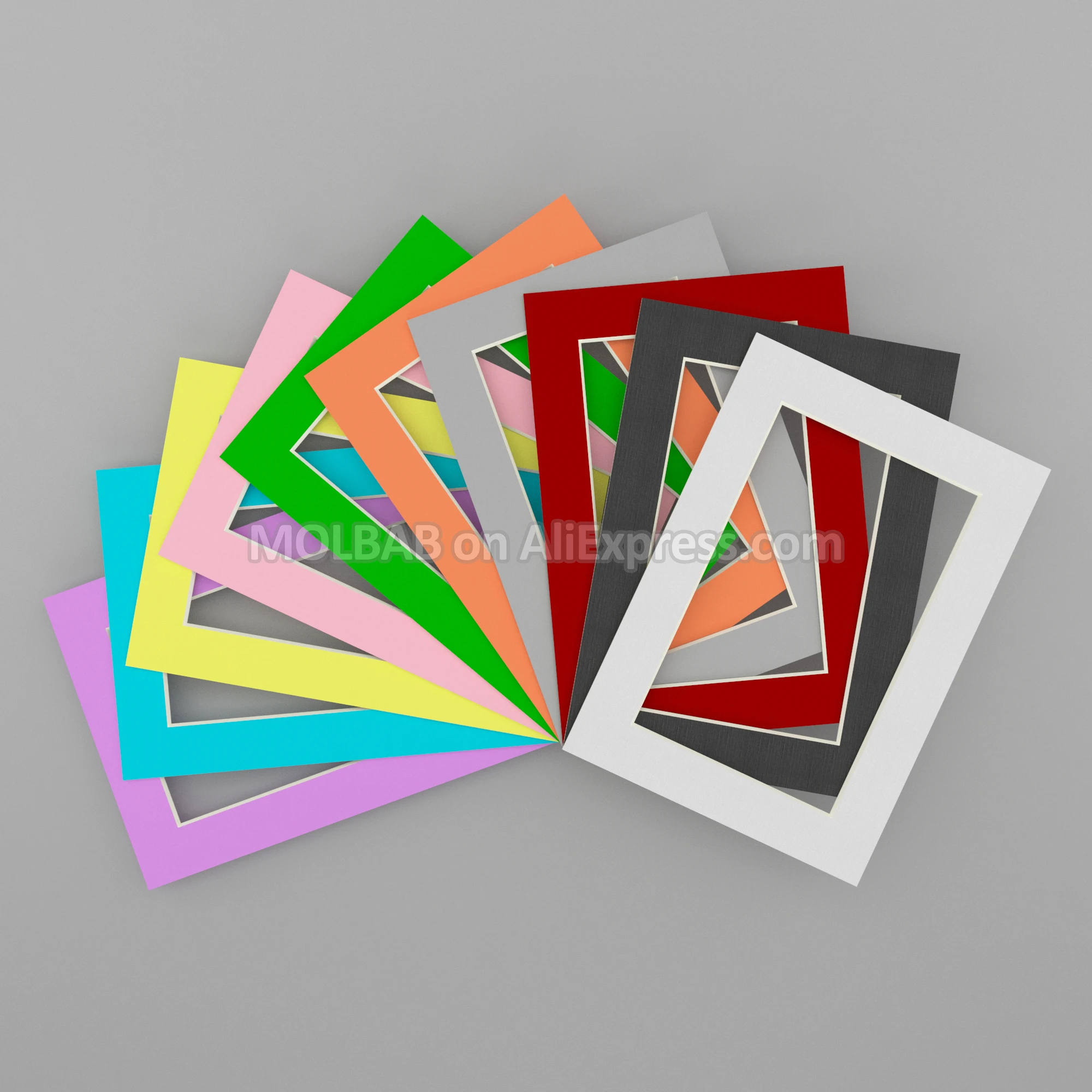 Custom Made Photo Mats Paper Passe-Partouts Rectangle Oval Multi-Openings Customized Mounting Matboard For Picture Frame Decor