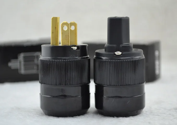 

1Pair Hi-End P320 US plug+ IEC plug HIFI Power Cord Cable Plug AC Power Plug DIY