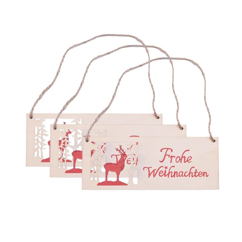 Деревянная немецкая подвесная елка Frohe Weihnachten орнамент Рождественская вывеска